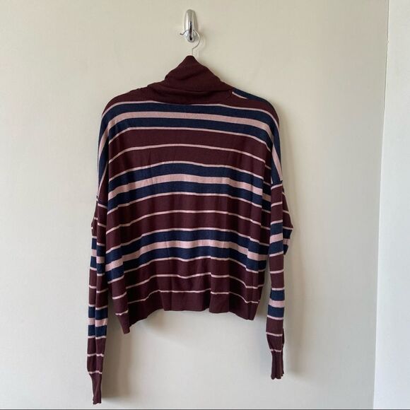 Joie-stripped Crop Long Sleeve Lightweight Sweater - Picture 2 of 8